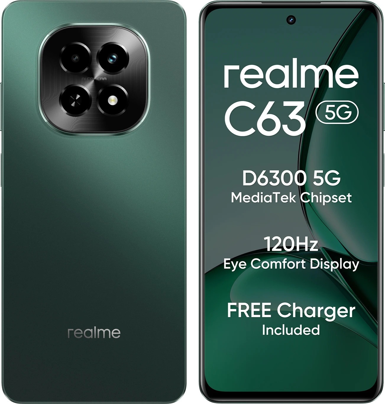 Realme C63 5G Smartphone (Forest Green) Description: