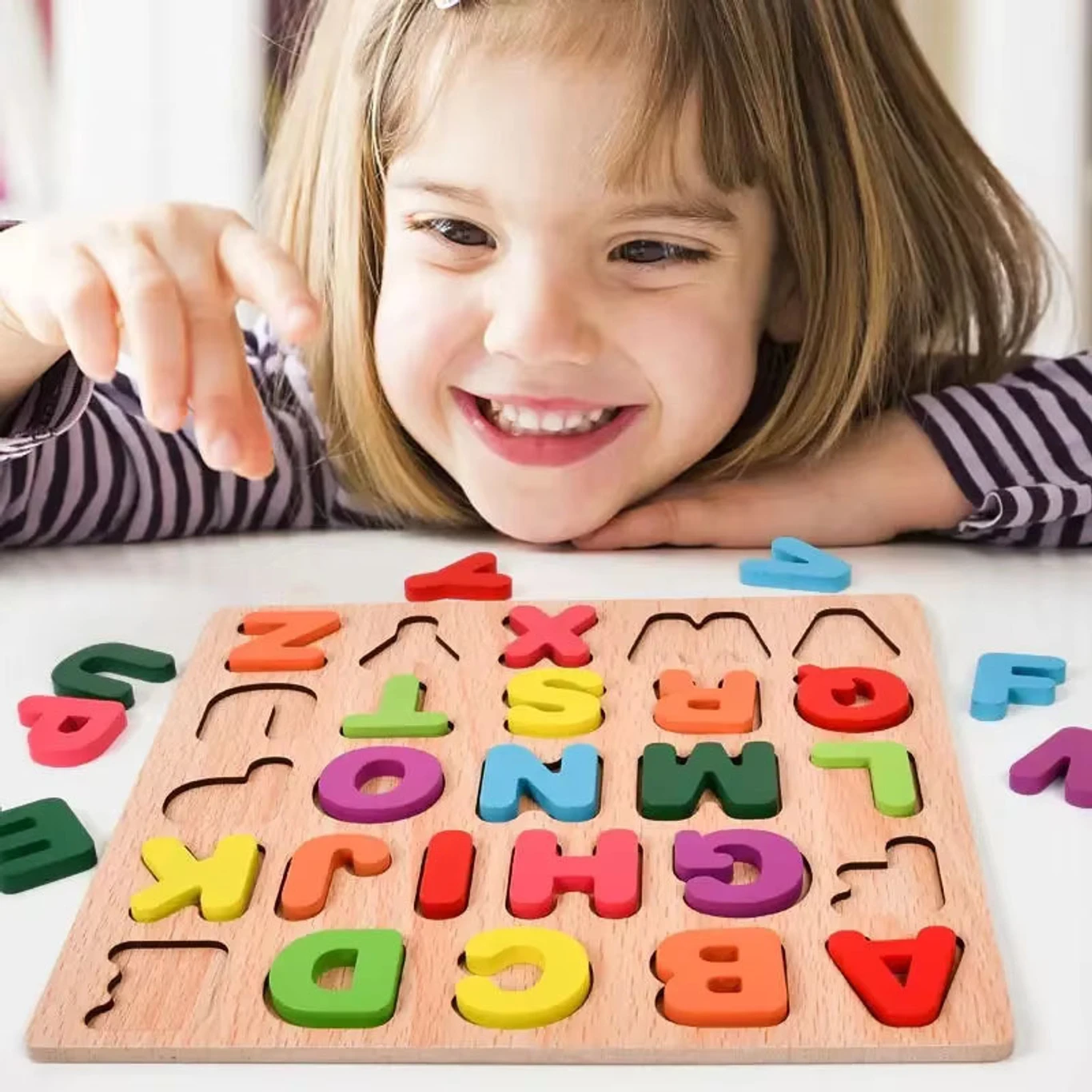 3D MDF Wooden Educational Creative learning A To Z English Alphabets Board