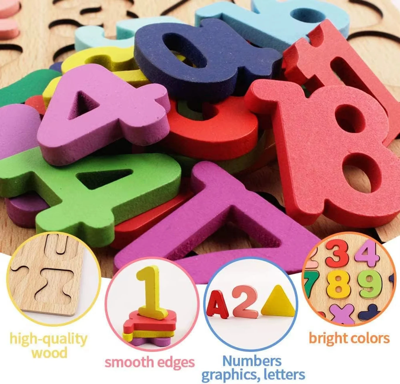 3D MDF Wooden Educational Creative learning A To Z English Alphabets Board