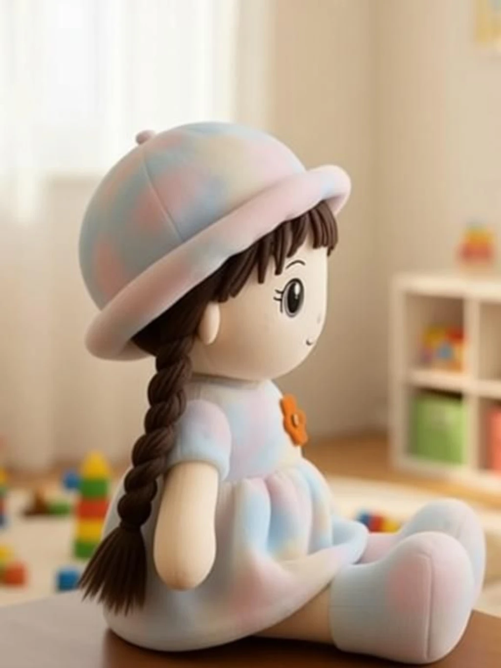 Rainbow Cutie Soft Plush Doll with Hat for Kids