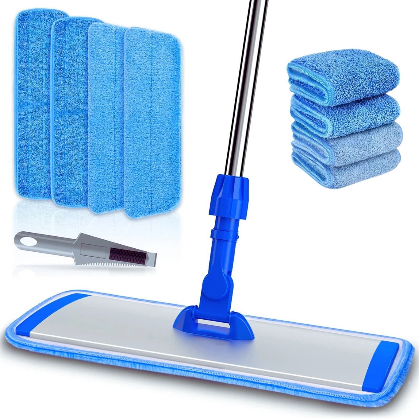 Microfiber Floor Cleaning Mop with Stainless Steel Rod
