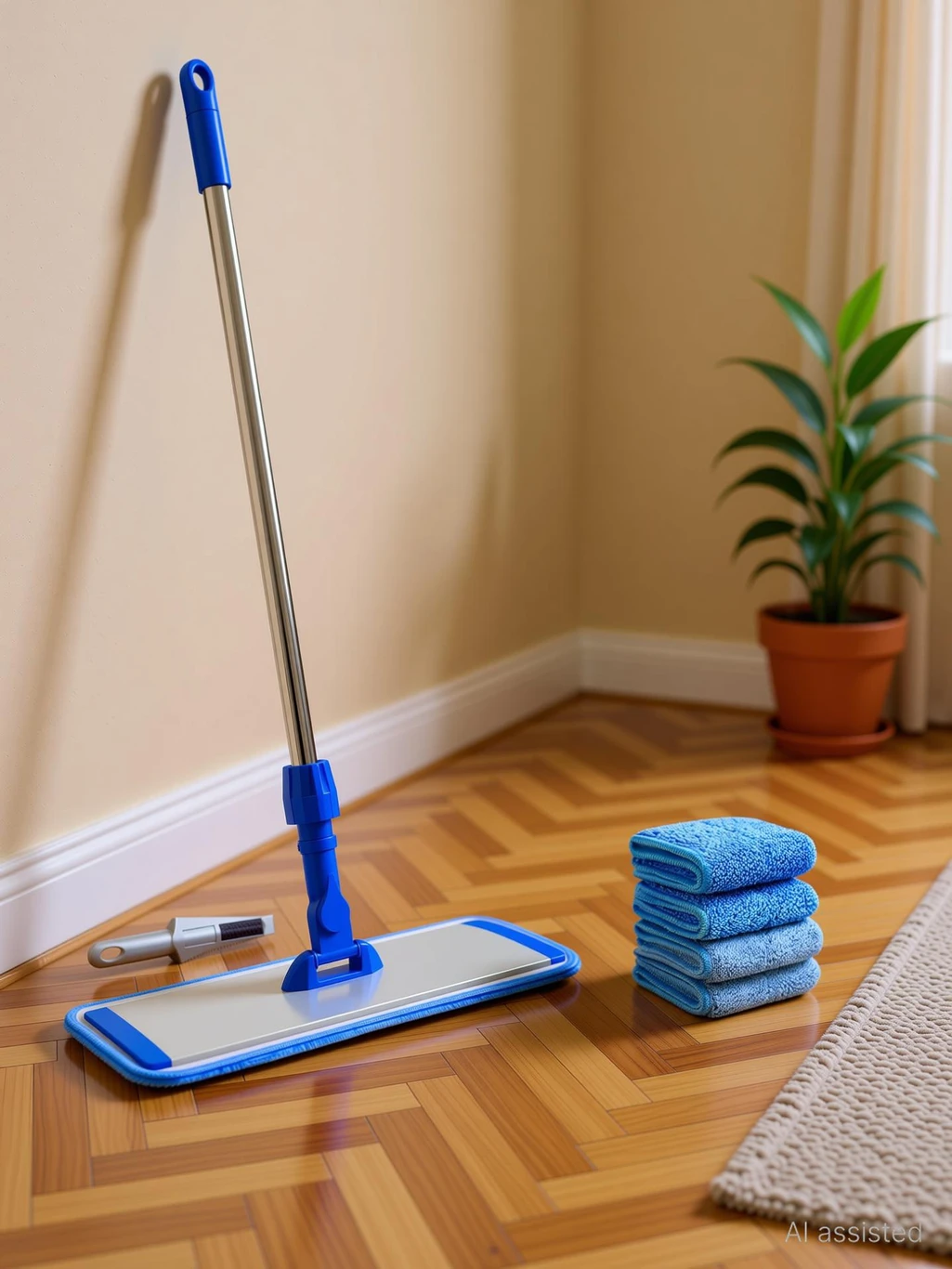 Microfiber Floor Cleaning Mop with Stainless Steel Rod
