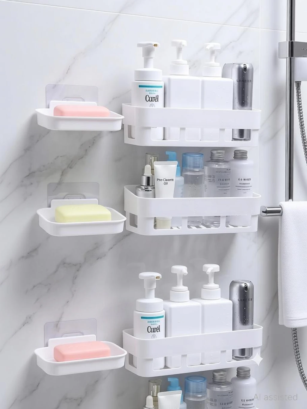 5-in-1 Bathroom Storage Shelf with Soap Holder