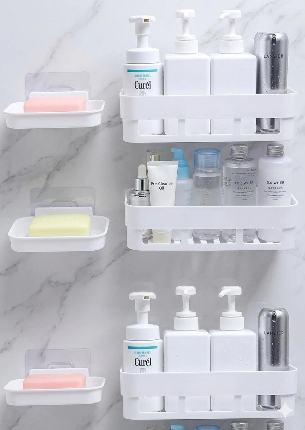 5-in-1 Bathroom Storage Shelf with Soap Holder